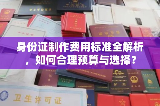 宜州身份证制作费用标准全解析，如何合理预算与选择？